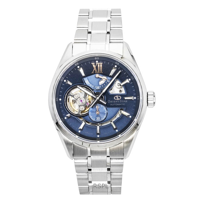 Orient Star Keshiki Limited Edition Stainless Steel Open Heart Blue Grey Dial Automatic RE-AV0132L 100M Men's Watch