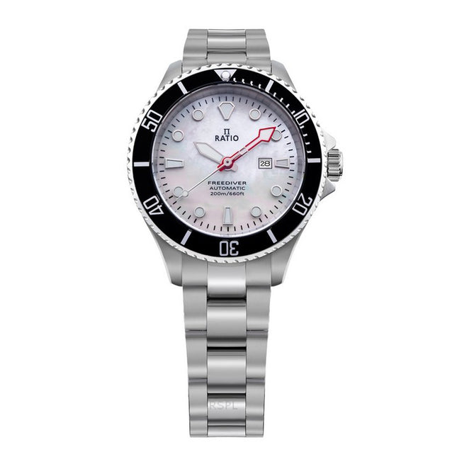 Ratio FreeDiver Sapphire Stainless Steel White Mother Of Pearl Dial Automatic RTFL841 200M Women's Watch