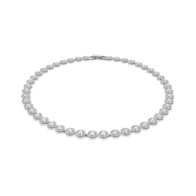 Swarovski Una Angelic Clear Crystals And Rhodium Plated Tennis Necklace 5117703 For Women