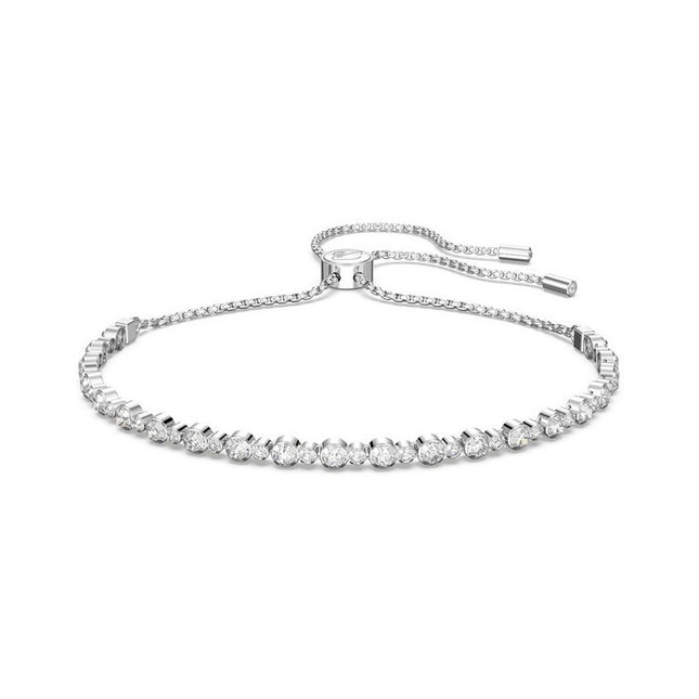 Swarovski Matrix Clear Crystals And Rhodium Plated Tennis Bracelet 5465384 For Women