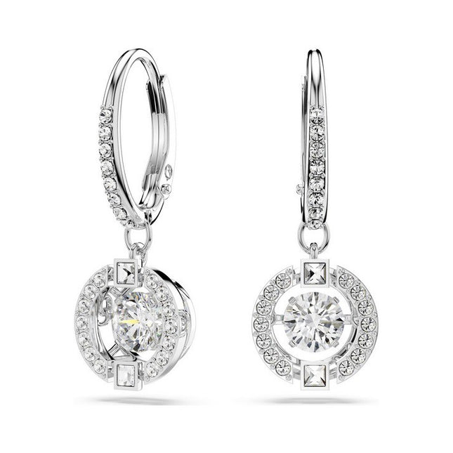 Swarovski Una Rhodium Plated And Zirconia Drop Earrings 5504652 For Women