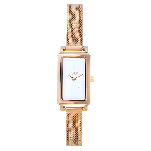 Skagen Hagen Micro Rose Gold Tone Stainless Steel White Dial Quartz SKW3148 Women's Watch