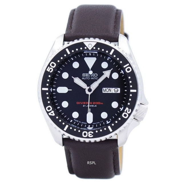 Seiko Automatic Diver's Ratio Dark Brown Leather SKX007J1-LS11 200M Men's Watch