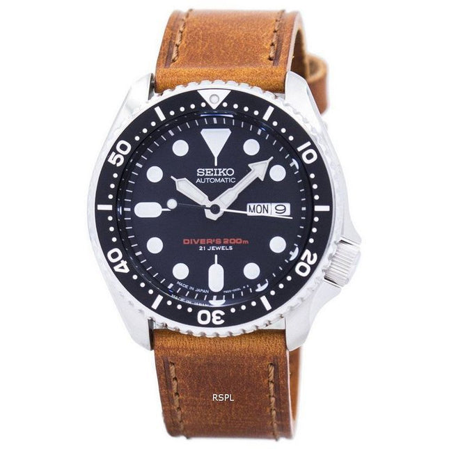 Seiko Automatic Diver's Ratio Brown Leather SKX007J1-LS9 200M Men's Watch
