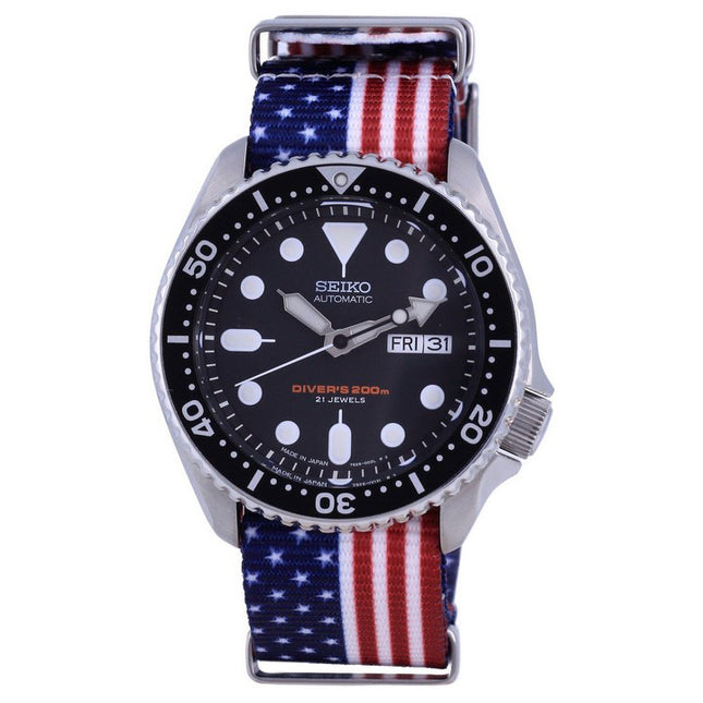 Seiko Automatic Divers Japan Made Polyester SKX007J1-var-NATO27 200M Mens Watch