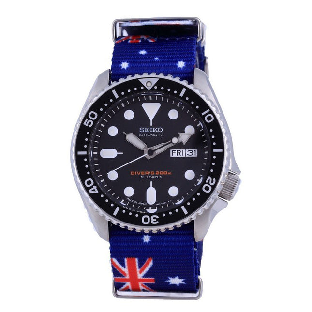 Seiko Automatic Divers Japan Made Polyester SKX007J1-var-NATO30 200M Mens Watch