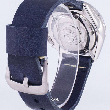 Seiko Automatic SKX009J1-LS15 Diver's 200M Dark Blue Leather Strap Men's Watch