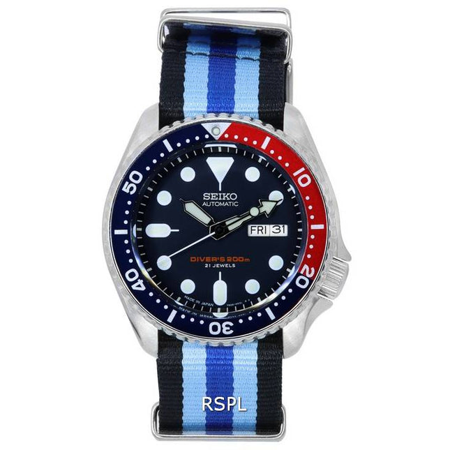 Seiko Blue Dial Automatic Diver's SKX009J1-var-NATO20 200M Men's Watch