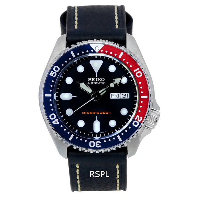 Seiko Automatic Diver's Ratio Black Leather SKX009K1-LS2 200M Men's Watch