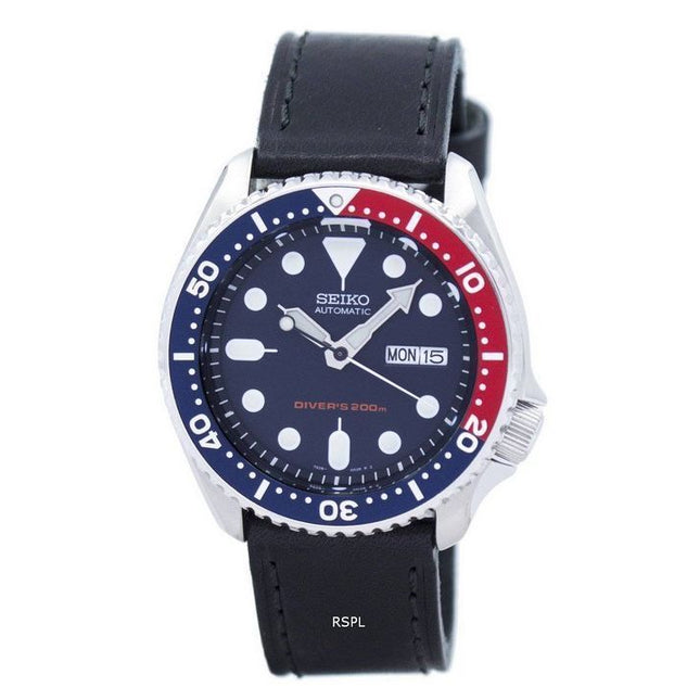 Seiko Automatic Diver's 200M Ratio Black Leather SKX009K1-LS8 Men's Watch