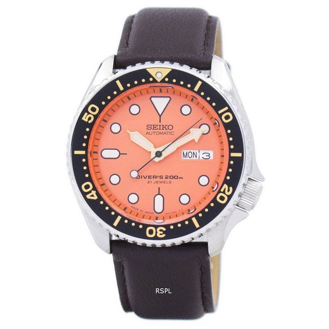Seiko Automatic Diver's Ratio Dark Brown Leather SKX011J1-LS11 200M Men's Watch
