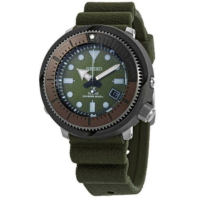 Seiko Prospex Solar Divers Green Dial SNE561P1 SNE561P 200M Mens Watch