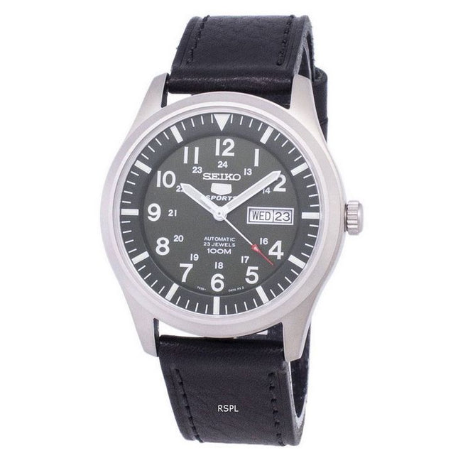 Seiko 5 Sports Automatic Ratio Black Leather SNZG09K1-LS8 Men's Watch