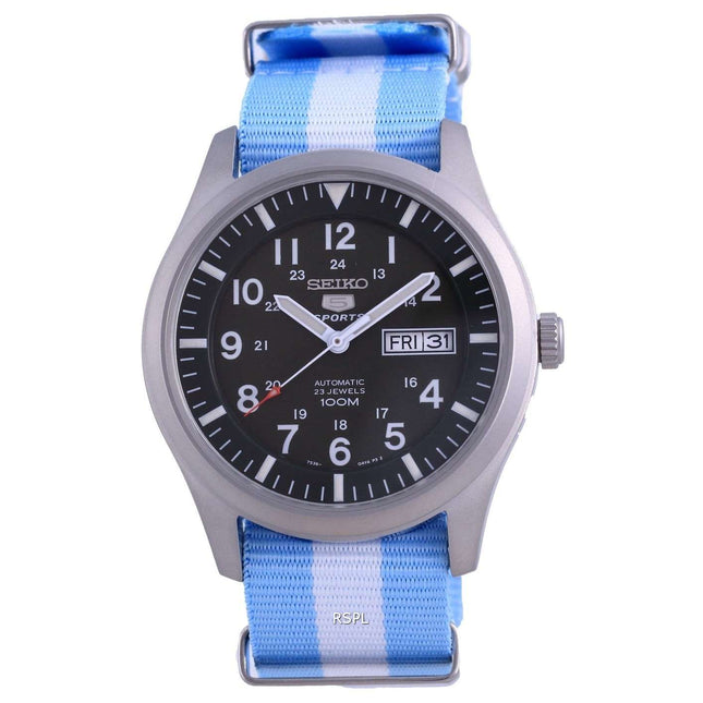 Seiko 5 Sports Military Automatic Polyester SNZG09K1-var-NATO24 100M Mens Watch