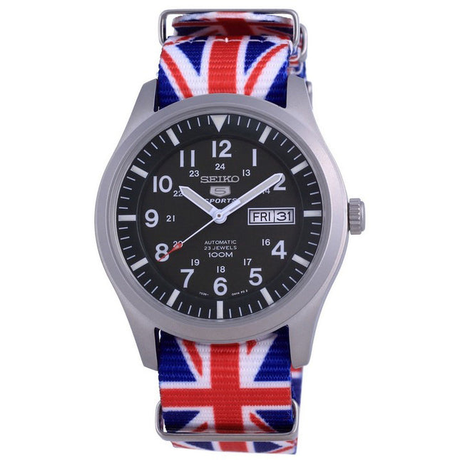 Seiko 5 Sports Military Automatic Polyester SNZG09K1-var-NATO28 100M Mens Watch
