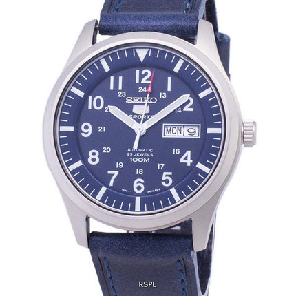 Seiko 5 Sports SNZG11K1-var-LS13 Automatic Dark Blue Leather Strap Men's Watch