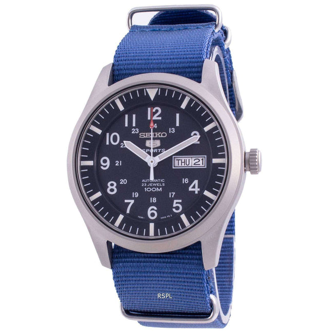 Seiko 5 Sports Blue Dial Automatic SNZG11K1-var-NATO8 100M Men's Watch