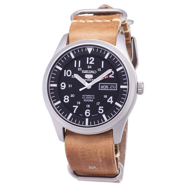 Seiko 5 Sports SNZG15K1-LS18 Automatic Brown Leather Strap Men's Watch