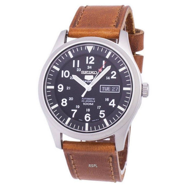 Seiko 5 Sports Automatic Ratio Brown Leather SNZG15K1-LS9 Men's Watch