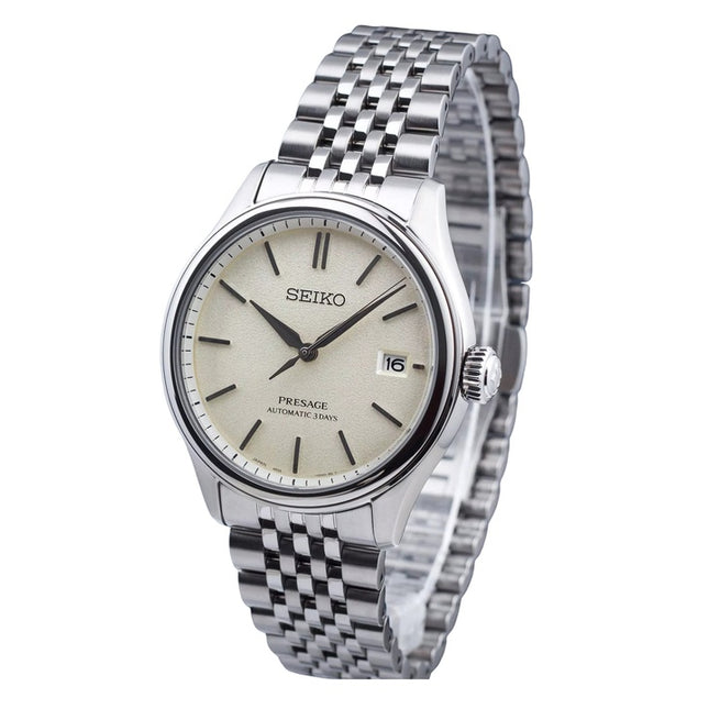 Seiko Presage Classic Shiro-iro Stainless Steel Warm White Dial Automatic SPB463J1 100M Men's Watch