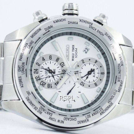 Seiko Premier World Time Alarm Quartz SPL029 SPL029P1 SPL029P Men's Watch