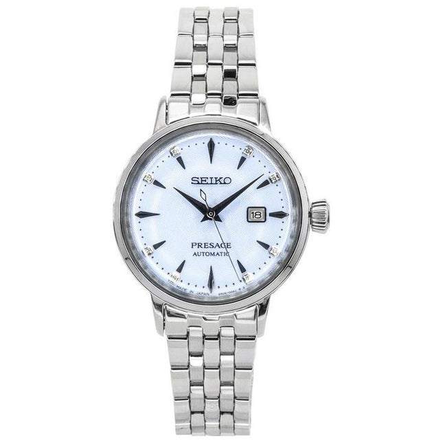 Seiko Presage Cocktail Time Skydiving Diamond Accents Blue Dial Automatic SRE007J1 Womens Watch