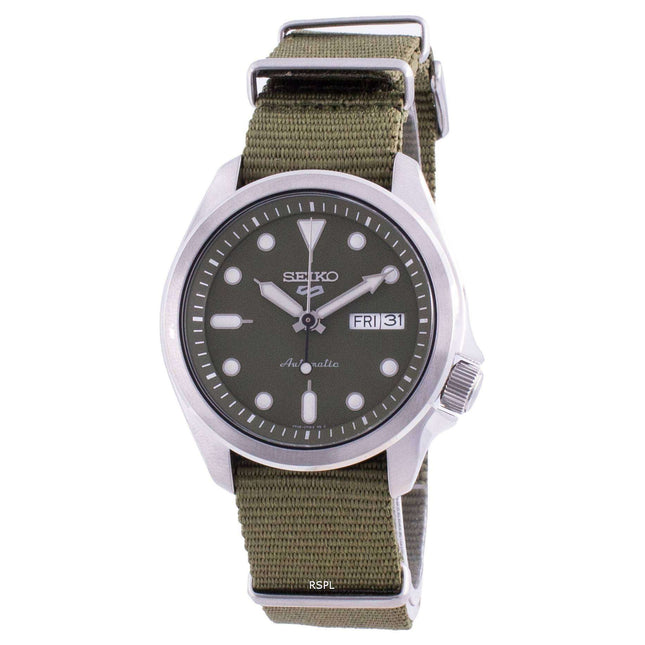 Seiko 5 Sports Green Dial Nylon Strap Automatic SRPE65 SRPE65K1 SRPE65K 100M Men's Watch