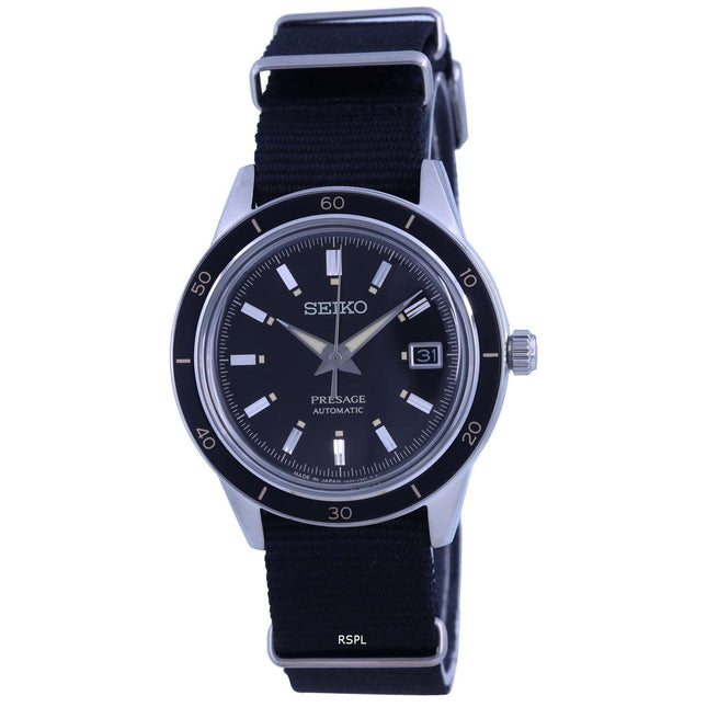 Seiko Presage Style 60s Black Dial Nylon Strap Automatic SRPG09 SRPG09J1 SRPG09J Mens Watch
