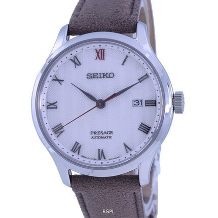Seiko Presage Zen Garden White Dial Leather Strap Automatic SRPG25 SRPG25J1 SRPG25J Mens Watch