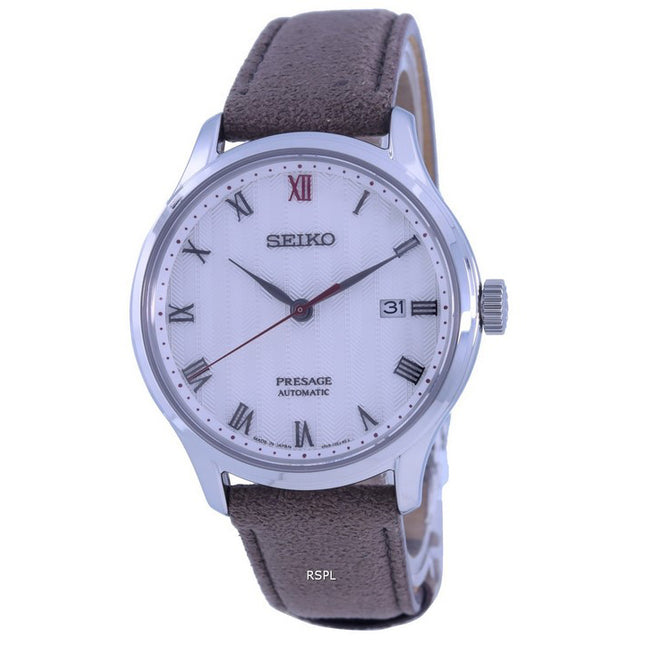 Seiko Presage Zen Garden White Dial Leather Strap Automatic SRPG25 SRPG25J1 SRPG25J Mens Watch