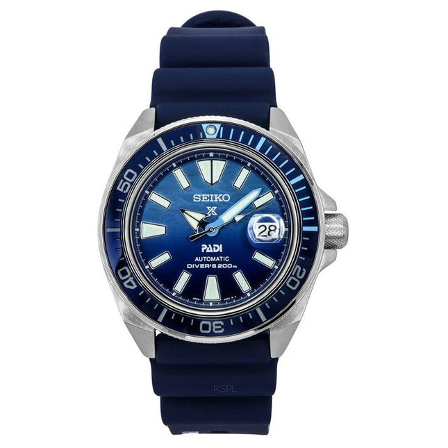 Seiko Prospex Samurai PADI Special Edition Blue Dial Automatic Divers SRPJ93K1 200M Mens Watch