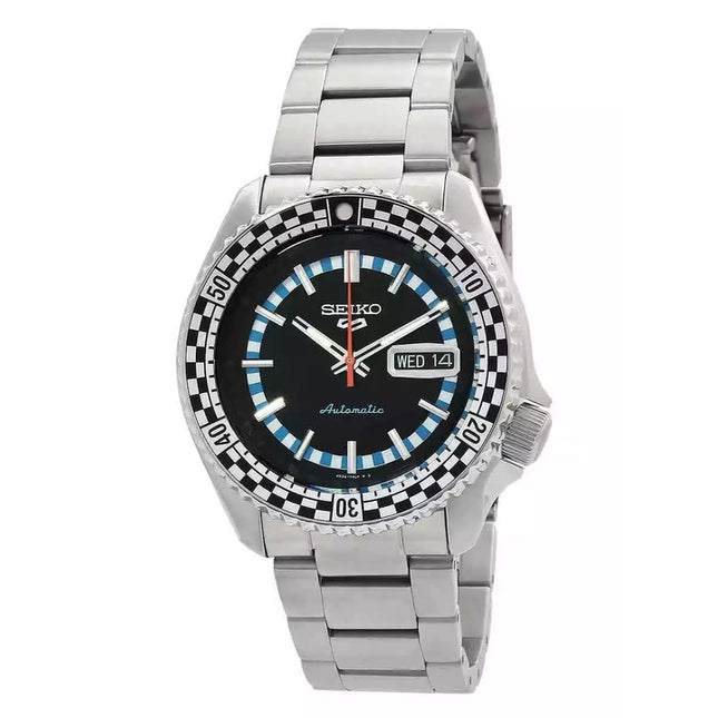 Seiko 5 Sports SKX Series Checker Flag Special Edition Black And White Dial Automatic SRPK67K1 100M Men's Watch