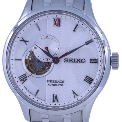 Seiko Presage Zen Garden Open Heart White Dial Automatic SSA443 SSA443J1 SSA443J Mens Watch