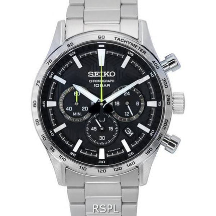Refurbished Seiko Urban Sports Chronograph Black Dial Quartz SSB413 SSB413P1 SSB413P 100M Men's Watch