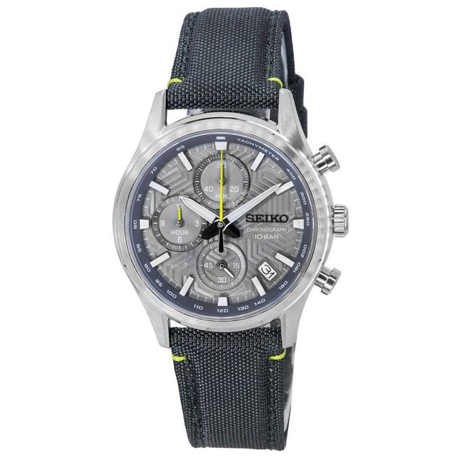 Seiko Conceptual Chronograph Nylon Strap Grey Dial Quartz SSB423P1 100M Men's Watch
