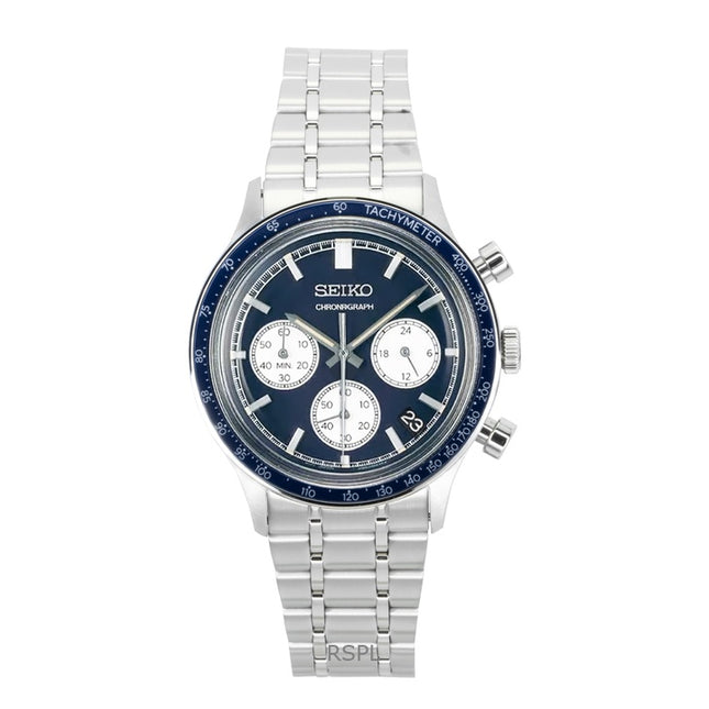Seiko Chronograph Stainless Steel Blue Dial Quartz SSB477P1 Men's Watch