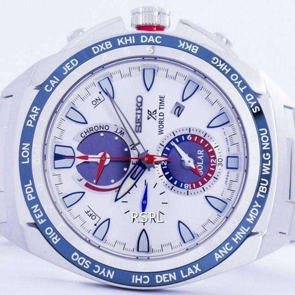 Seiko Prospex Sea World Time Solar Chronograph SSC485 SSC485P1 SSC485P Men's Watch