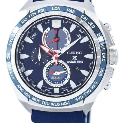 Seiko Prospex Solar World Time Chronograph Power Reserve SSC489 SSC489P1 SSC489P Men's Watch