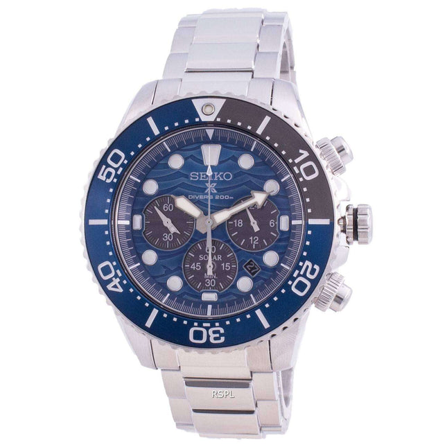 Seiko Prospex Diver's Save The Ocean SSC741 SSC741P1 SSC741P Solar Chronograph Special Edition 200M Men's Watch