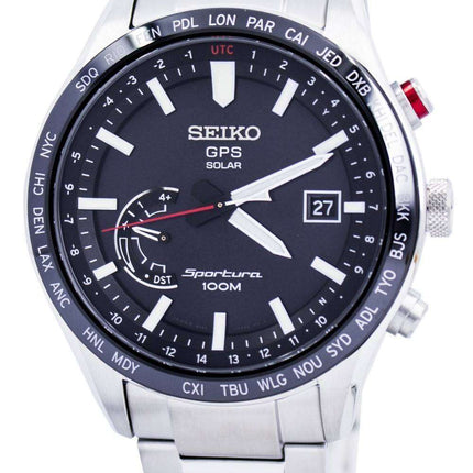 Seiko Sportura GPS Solar World Time Japan Made SSF003 SSF003J1 SSF003J Mens Watch