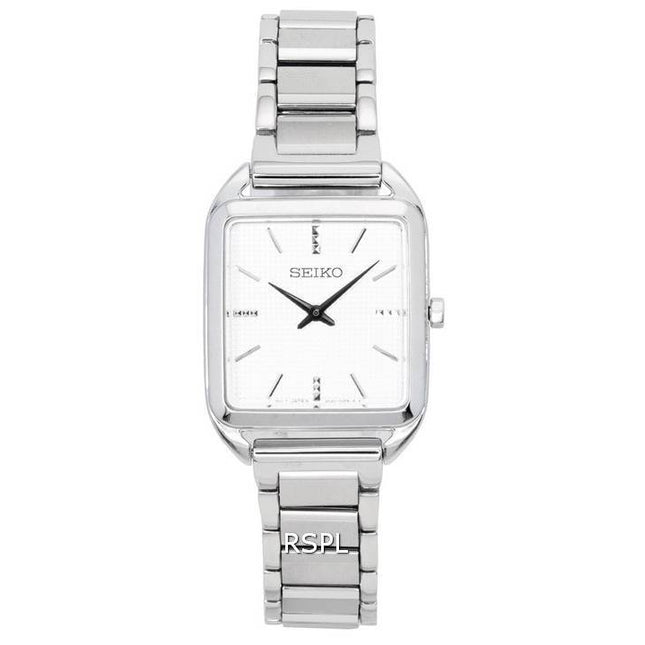 Seiko Stainless Steel White Dial Quartz SWR073 SWR073P1 SWR073P Women's Watch