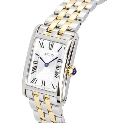 Seiko Two Tone Stainless Steel Silver Dial Quartz SWR087P1 Women's Watch