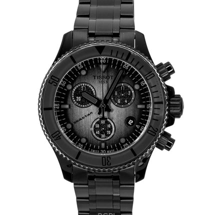 Tissot Seastar 1000 Chronograph Black Stainless Steel Black Dial Quartz Diver's T120.217.33.061.00 300M Men's Watch