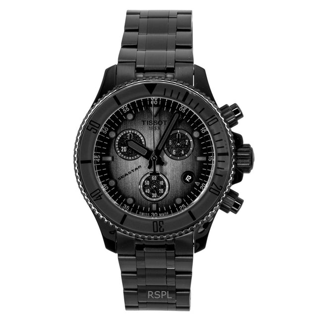 Tissot Seastar 1000 Chronograph Black Stainless Steel Black Dial Quartz Diver's T120.217.33.061.00 300M Men's Watch