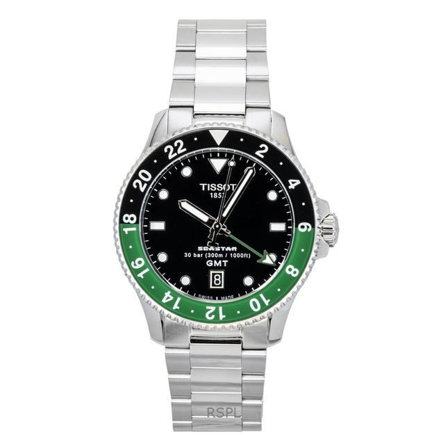 Tissot Seastar 1000 GMT Stainless Steel Black Dial Quartz Diver's T120.852.11.051.00 300M Men's Watch