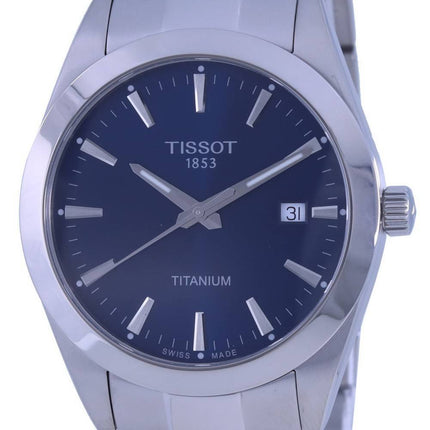 Tissot Gentleman Titanium Blue Dial Quartz T127.410.44.041.00 T1274104404100 100M Mens Watch