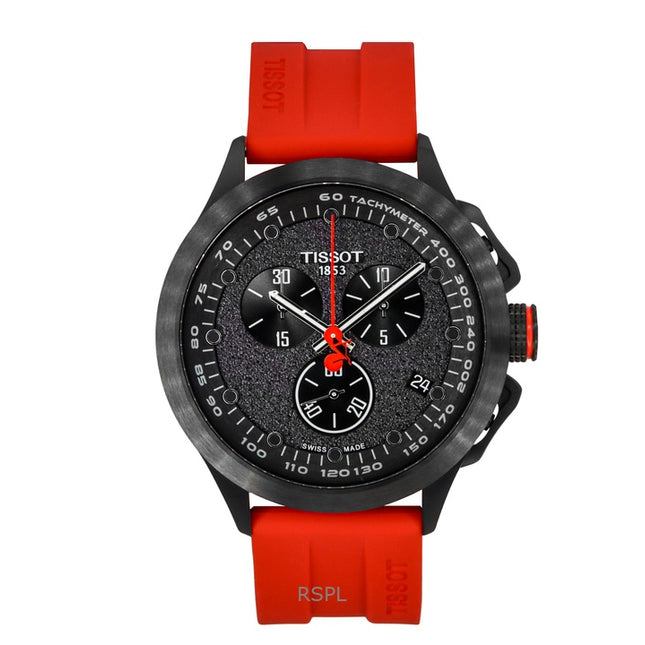 Tissot T-Race Vuelta Chronograph Silicone Strap Black Dial Quartz T135.417.37.051.04 100M Men's Watch
