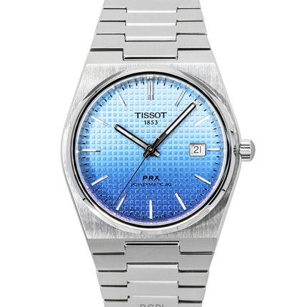 Tissot PRX Powermatic 80 Gradient Stainless Steel Ice Blue Chameleon Dial Automatic T137.407.11.351.01 100M Men's Watch