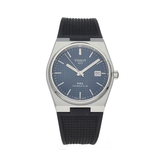 Tissot PRX T-Classic Powermatic 80 Rubber Strap Blue Dial Automatic T137.407.17.041.00 100M Mens Watch