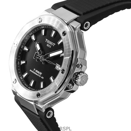 Tissot T-Race Powermatic 80 Silicone Strap Black Dial Automatic T141.807.17.051.00 100M Men's Watch